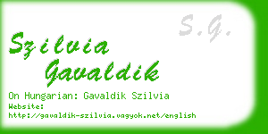 szilvia gavaldik business card